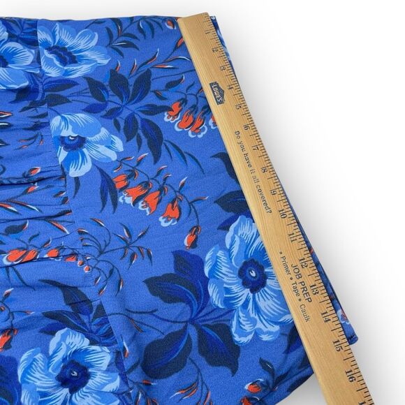 Ann Taylor Loft Mini Skirt Blue Floral Short Ruffle Tiered Boho Women’s Size 4 - Picture 11 of 12